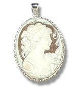 Pendentif Mandile 1922 Femme Cammei  in Argent Conchiglia 2MCICM194